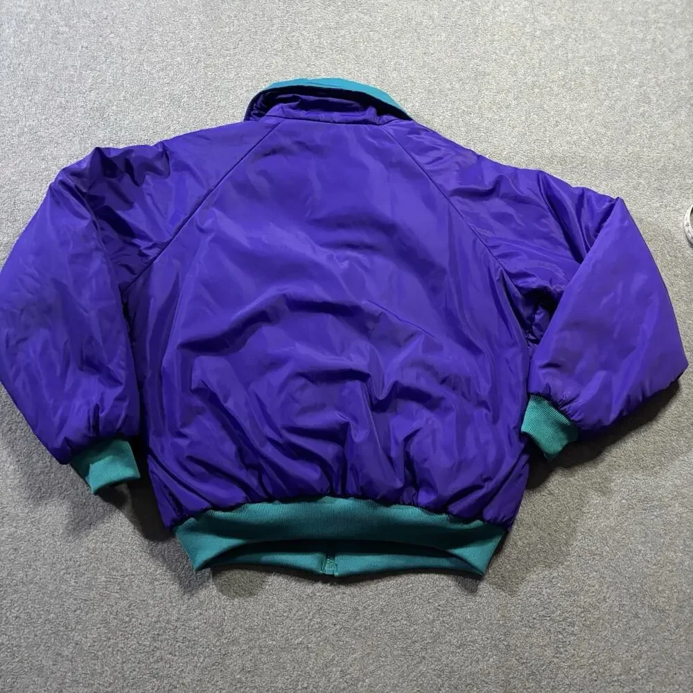 Vtg 90s Columbia Reversible Puffer Jacket Women’s Medium Purple Teal Ski Bomber